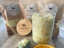 natural citrus bath salts with bamboo jar