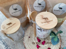 natural Rose geranium  bath salts  with bamboo jar