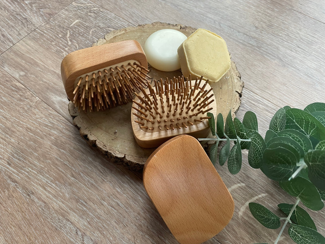 eco friendly bamboo detangling hair brush 